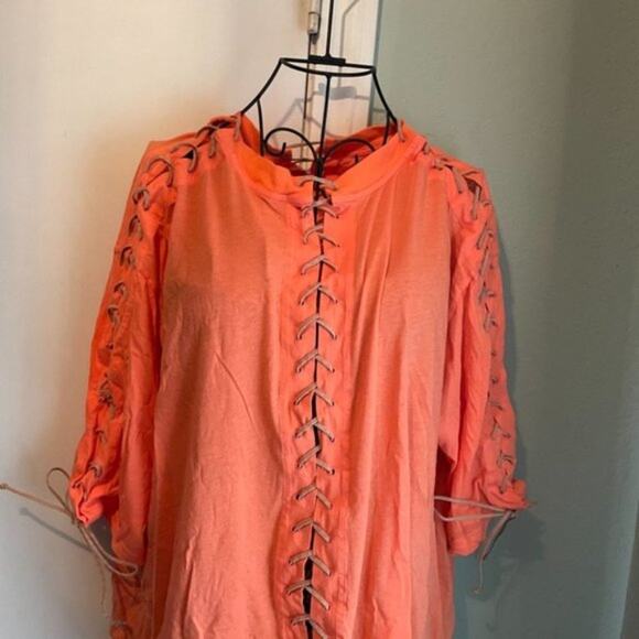 Unravel Project lace up shirt orange L - Picture 3 of 13